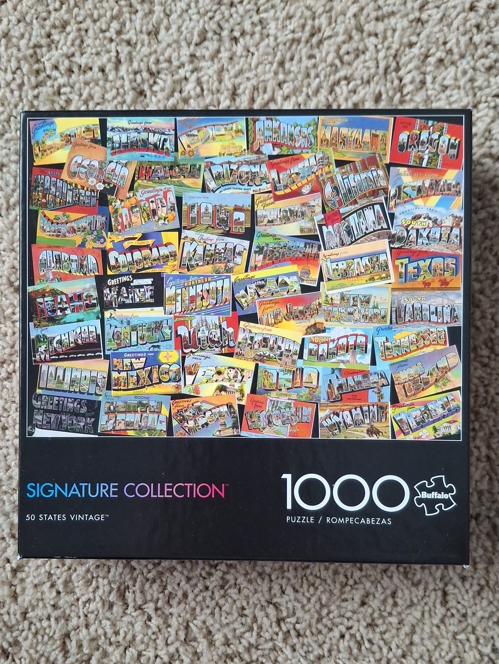 Buffalo David Bitton Vintage Postcard Collage Puzzle - With Poster